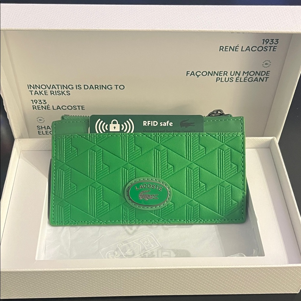 Lacoste Vibrant Green Card Holder